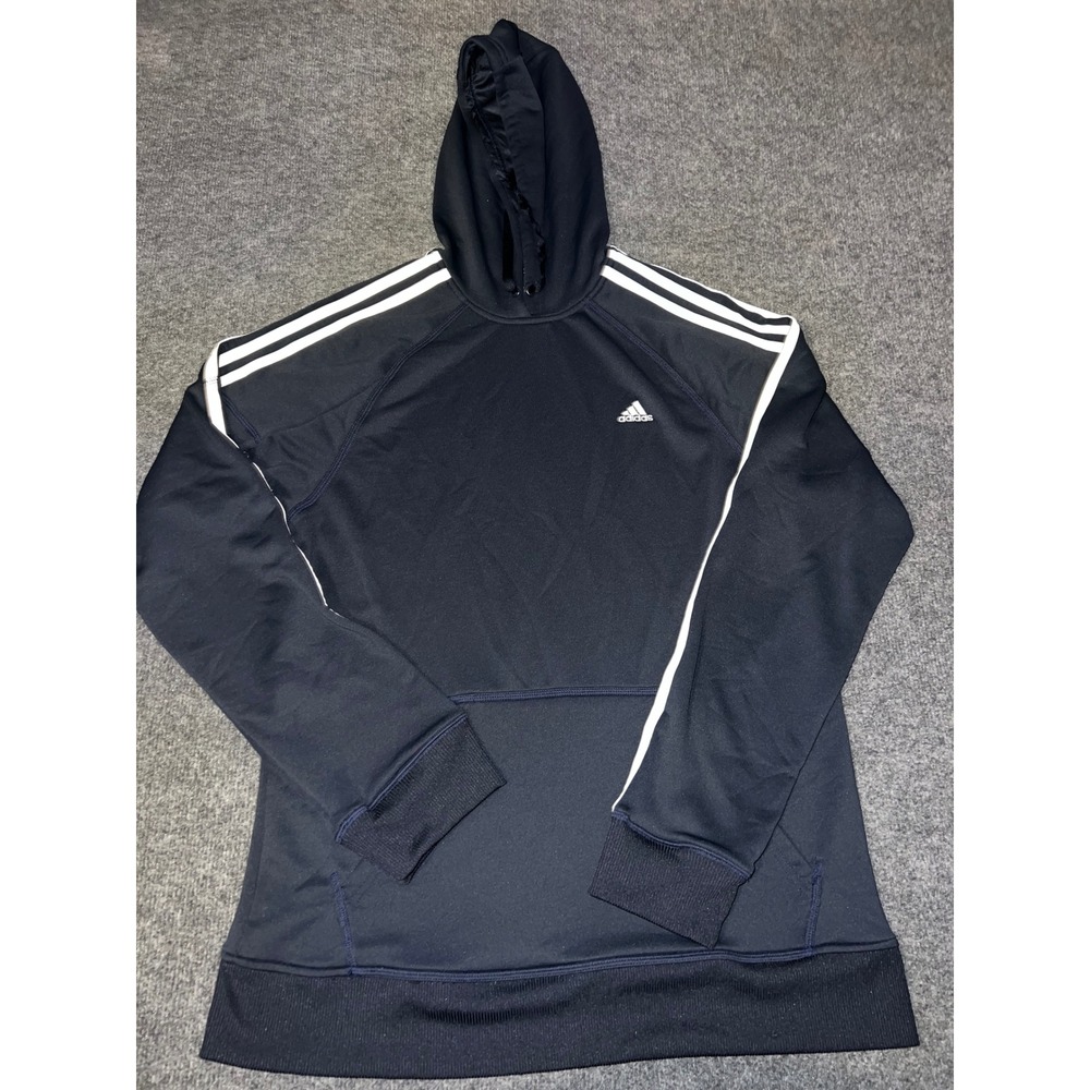 Adidas Clima365 Mens Navy Blue 3 Stripe Pullover Hoodie Size M 211772 331001